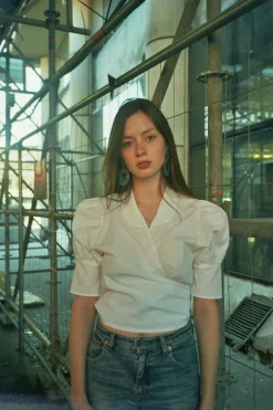 MaisonCléo Blouses>Blouse coton blanc ANITA