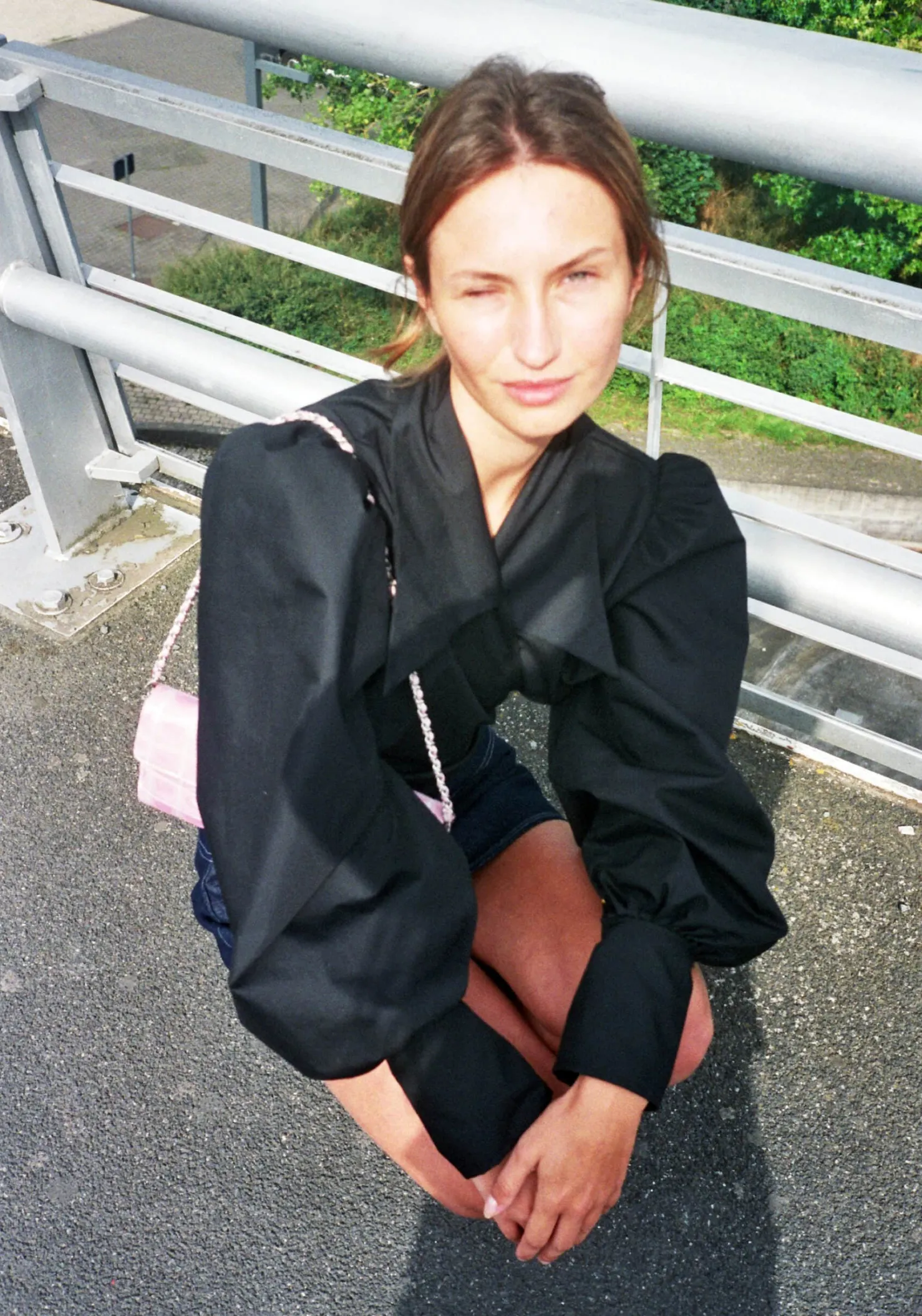 MaisonCléo Blouses>Blouse en coton noir JULIE
