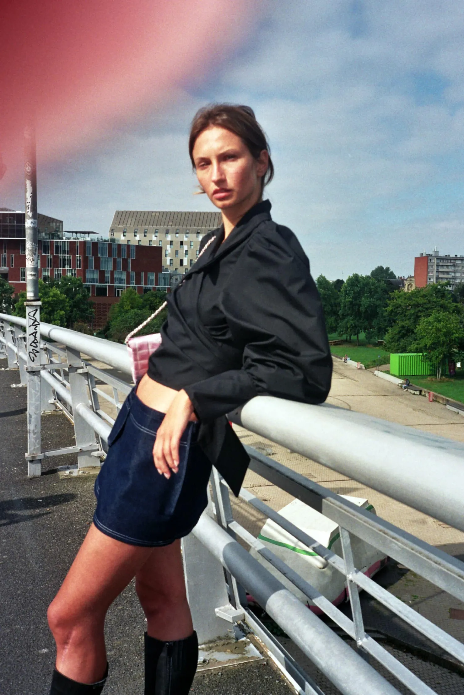 MaisonCléo Blouses>Blouse en coton noir JULIE