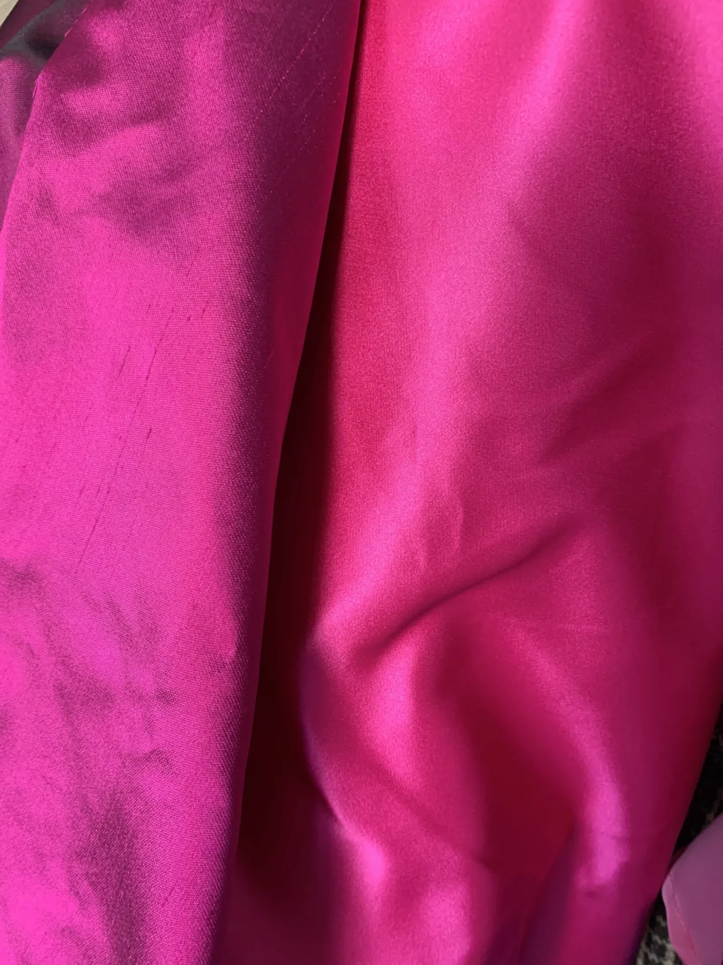 MaisonCléo Blouses>Blouse en soie sauvage fuchsia irisée ANITA