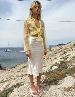 MaisonCléo Blouses>Blouse organza jaune GISELA