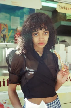 MaisonCléo Blouses>Blouse soie noire ANITA