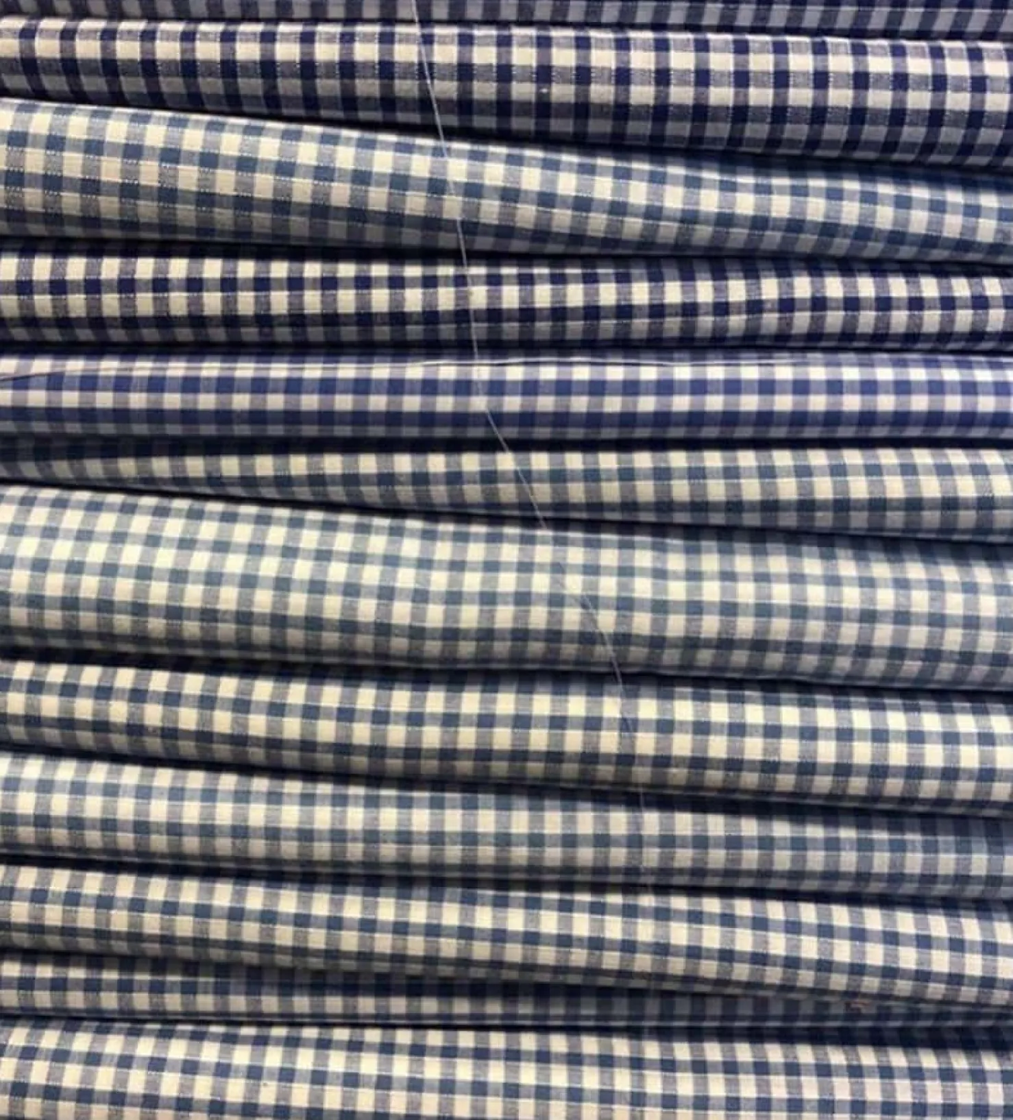MaisonCléo Blouses>Blouse vichy bleu coton ANGELE