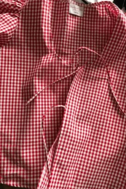 MaisonCléo Blouses>Blouse vichy rouge coton AGNES