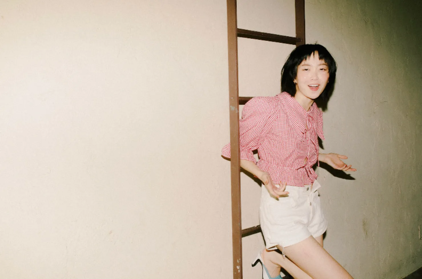 MaisonCléo Blouses>Blouse vichy rouge coton ANGELE