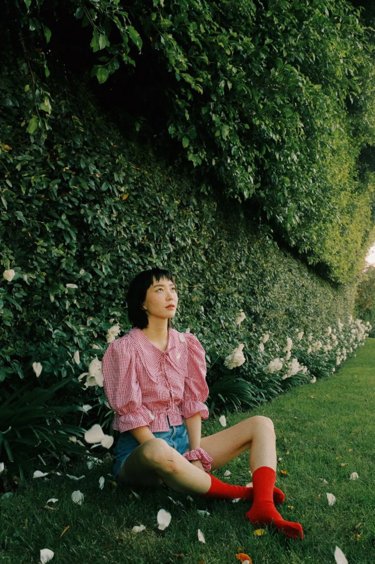 MaisonCléo Blouses>Blouse vichy rouge coton ANGELE