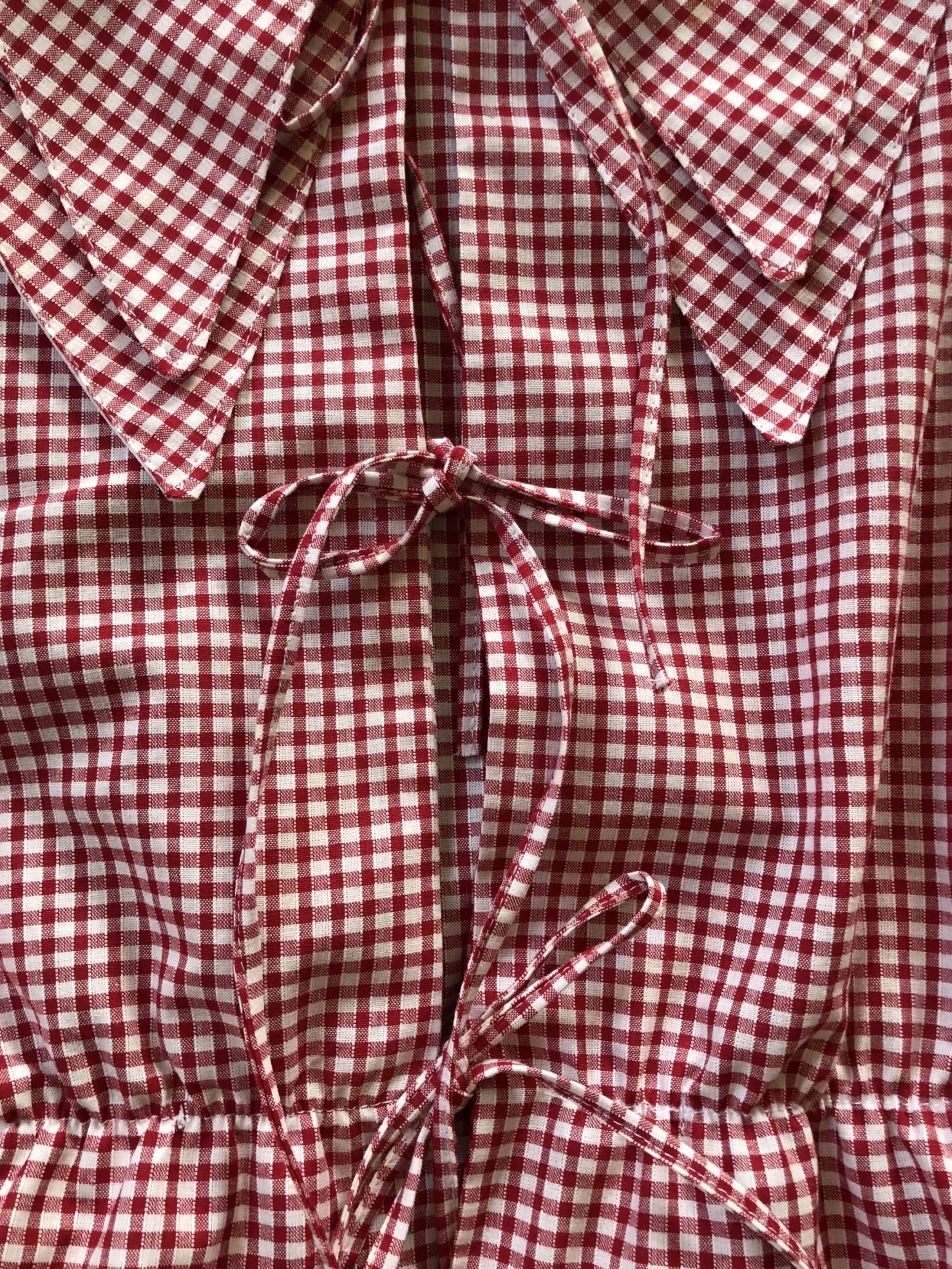 MaisonCléo Blouses>Blouse vichy rouge coton ANGELE