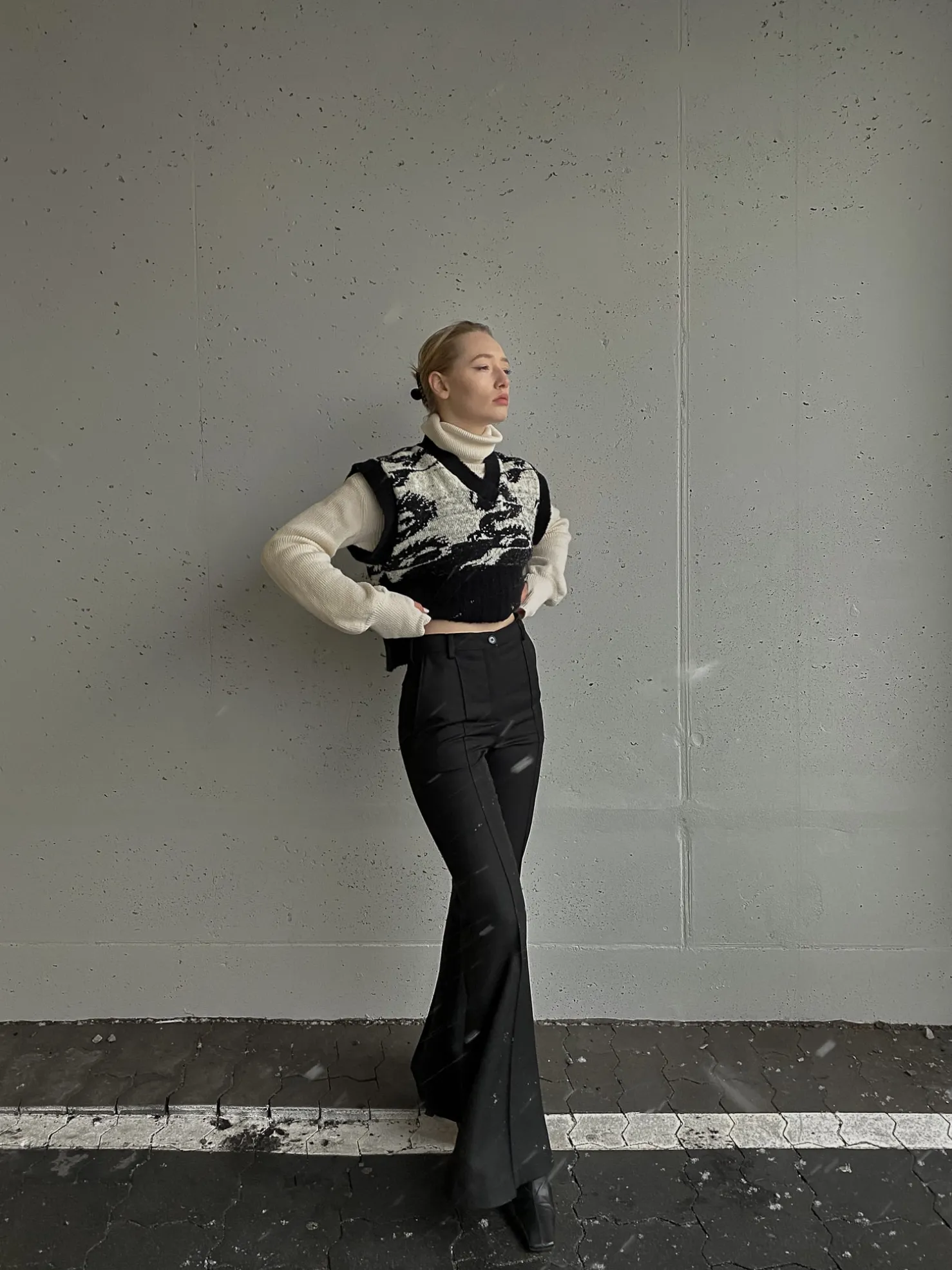MaisonCléo Mailles>Cardigan tricoté en laine oversize noir DRAGON