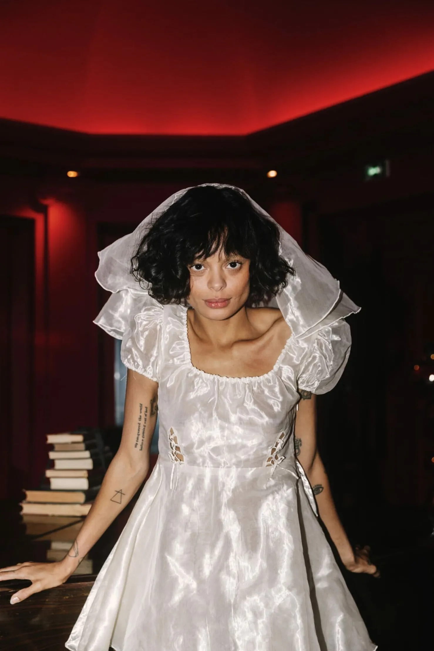 MaisonCléo Robes>COUP DE FOUDRE défilé – Robe babydoll en organza de soie crème