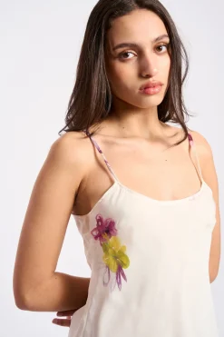 MaisonCléo Robes>COUP DE FOUDRE II – Robe babydoll en mousseline soie à motif de fleurs