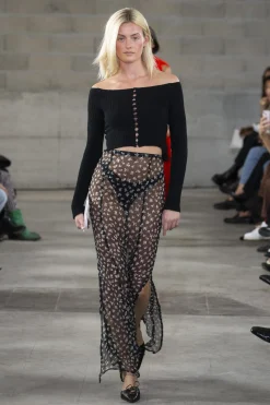 MaisonCléo Jupes>FW22 RUNWAY LOOK 29 – Jupe longue fendue en mousseline de soie fleurie AURORE