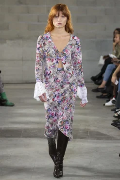MaisonCléo Jupes>FW22 RUNWAY LOOK 31 – Jupe mi-longue asymétrique à motif fleuri et léopard en soie STACIE