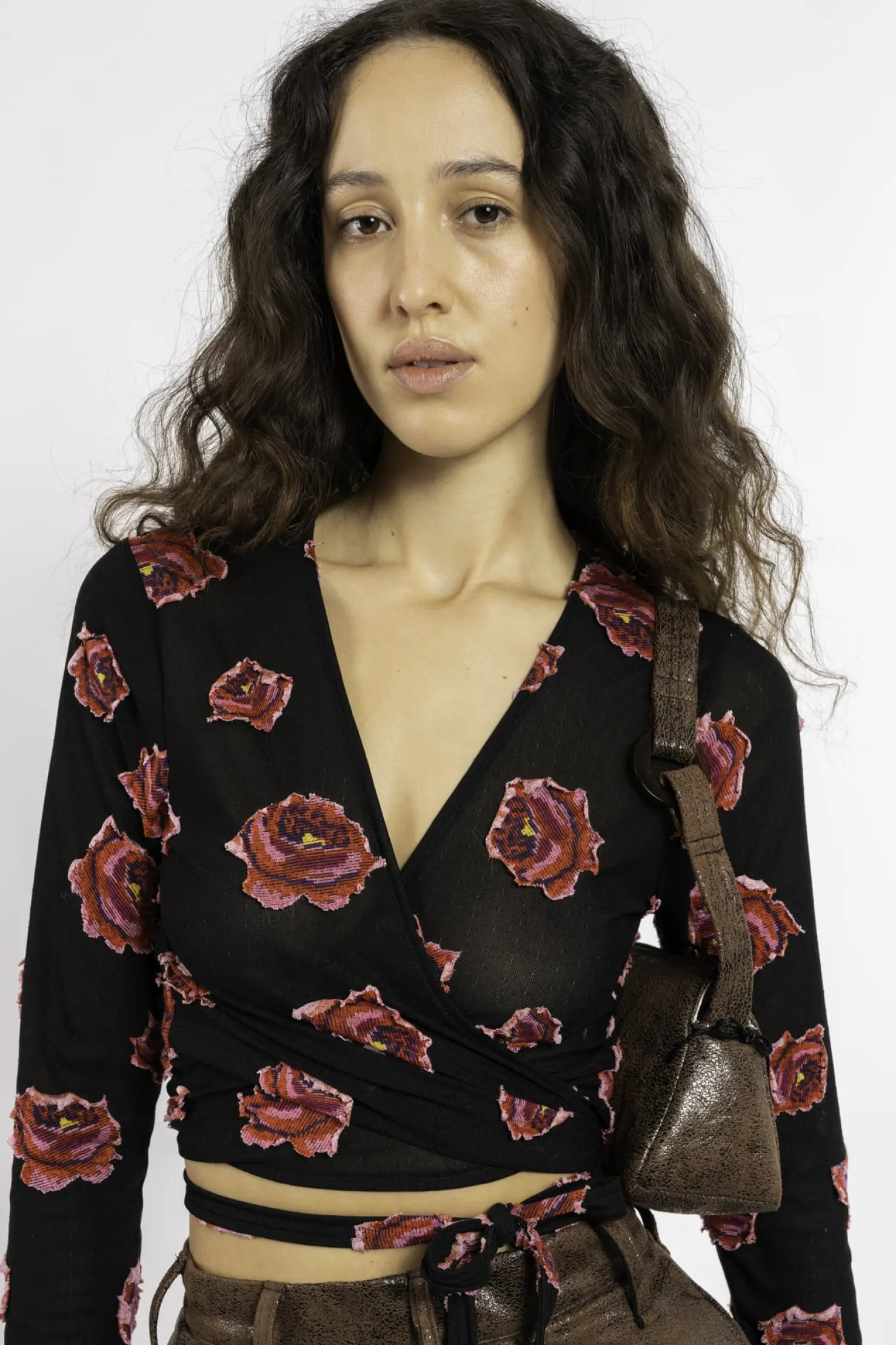 MaisonCléo Sacs>FW22 RUNWAY LOOK 3 – Sac baguette en faux cuir vieilli marron EMMANUELLE