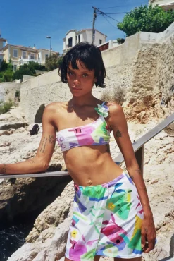 MaisonCléo Maillot De Bain|Tops>Haut de maillot de bain bandeau à motif fleurs multicolor