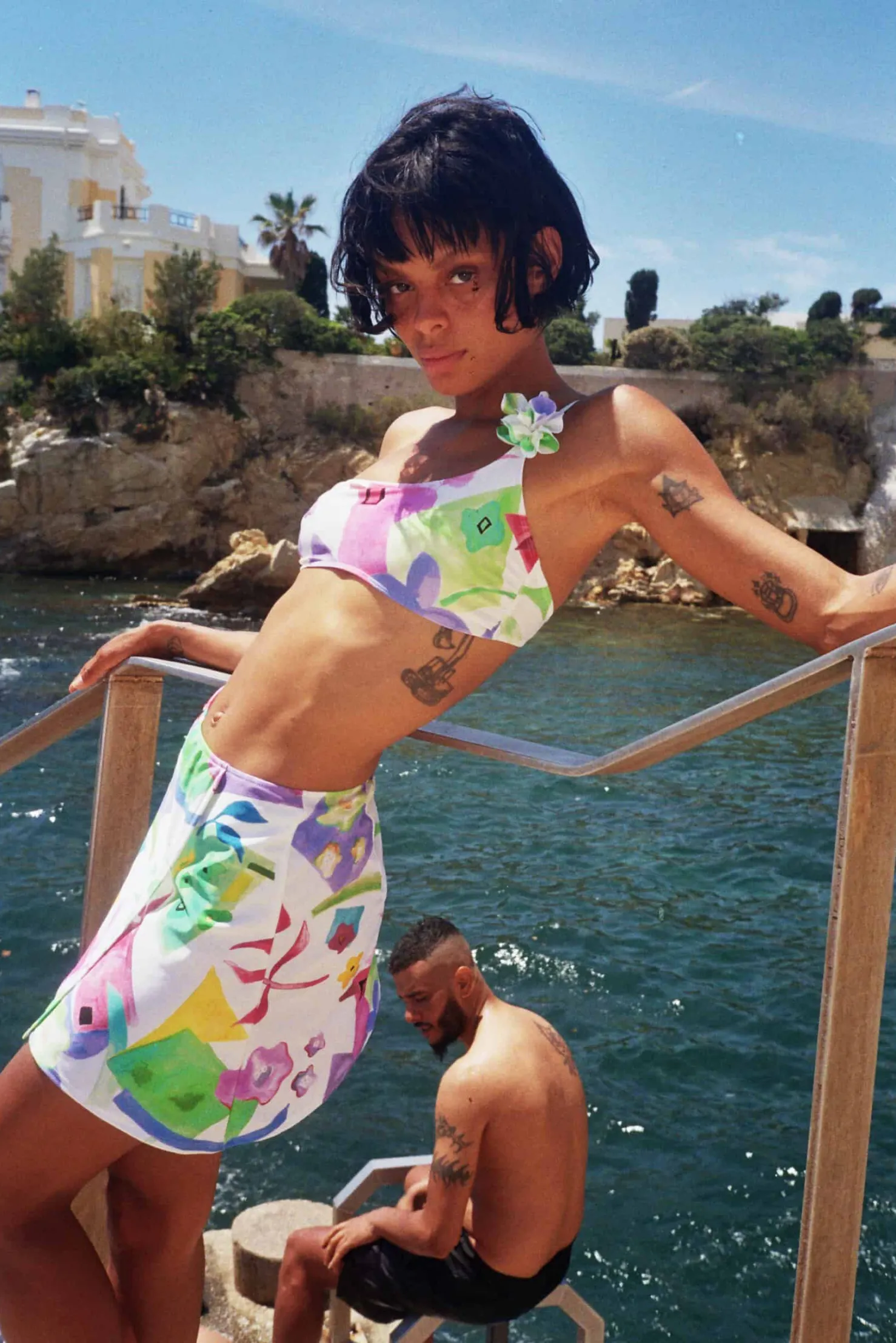 MaisonCléo Maillot De Bain|Tops>Haut de maillot de bain bandeau à motif fleurs multicolor
