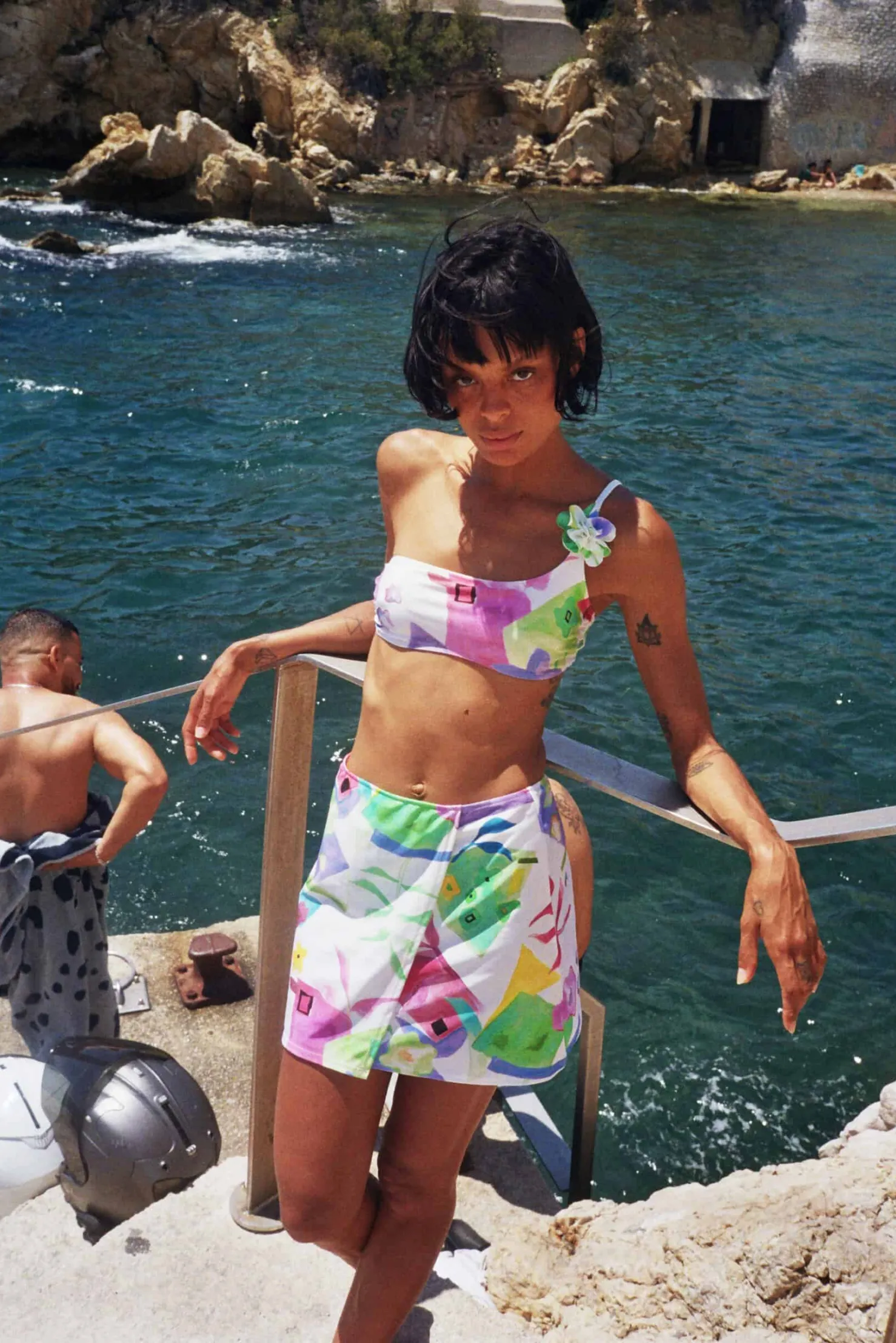 MaisonCléo Maillot De Bain|Tops>Haut de maillot de bain bandeau à motif fleurs multicolor