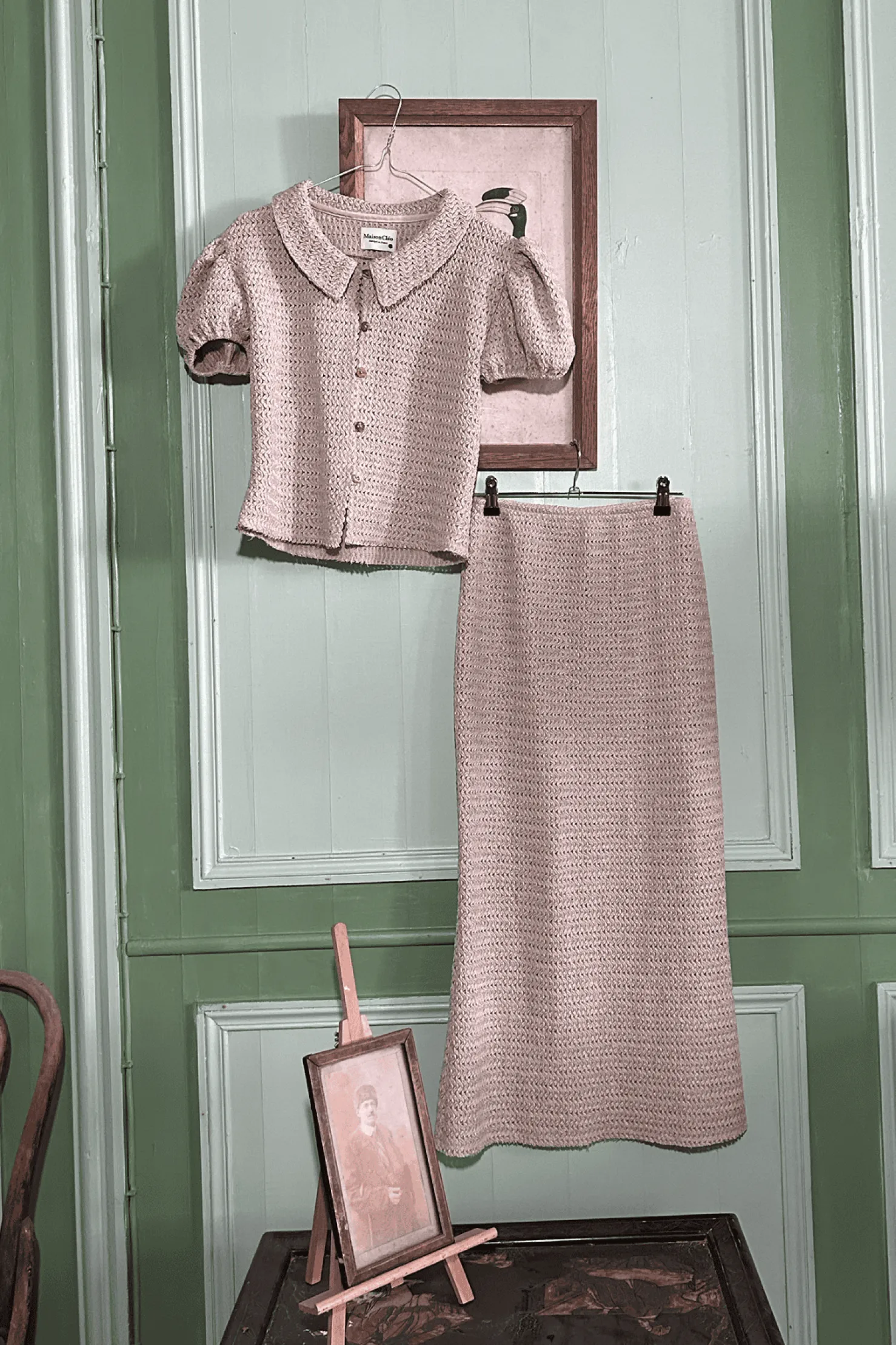 MaisonCléo Jupes>Jupe en raffia beige longue sirène MANUELA