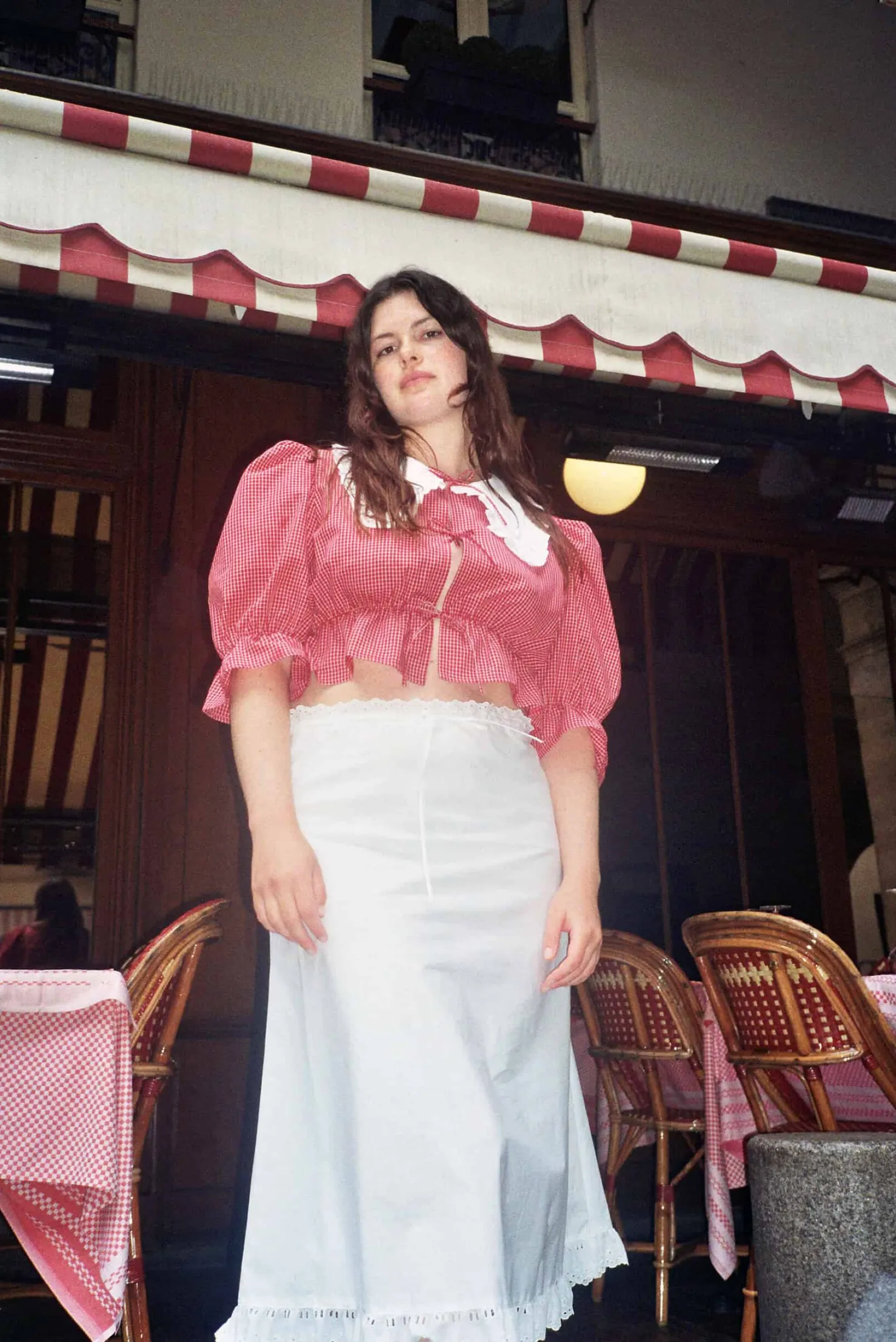 MaisonCléo Jupes>Jupe mi-longue évasée en coton blanc et broderie anglaise