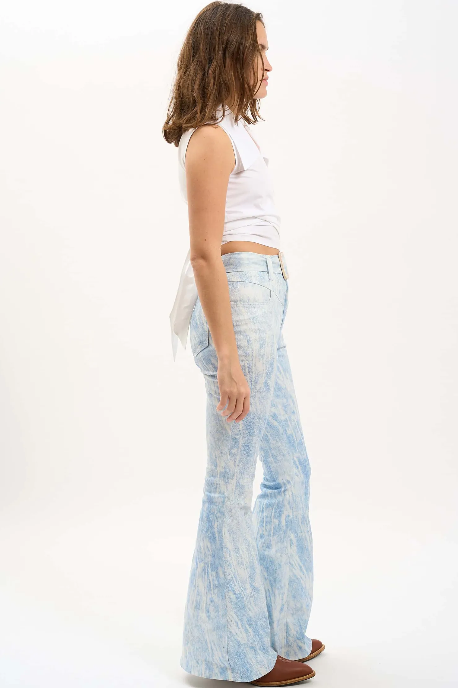 MaisonCléo Blouses>LA BADOULE LOOK 34 – Blouse cache-coeur JULIENNE en coton blanc