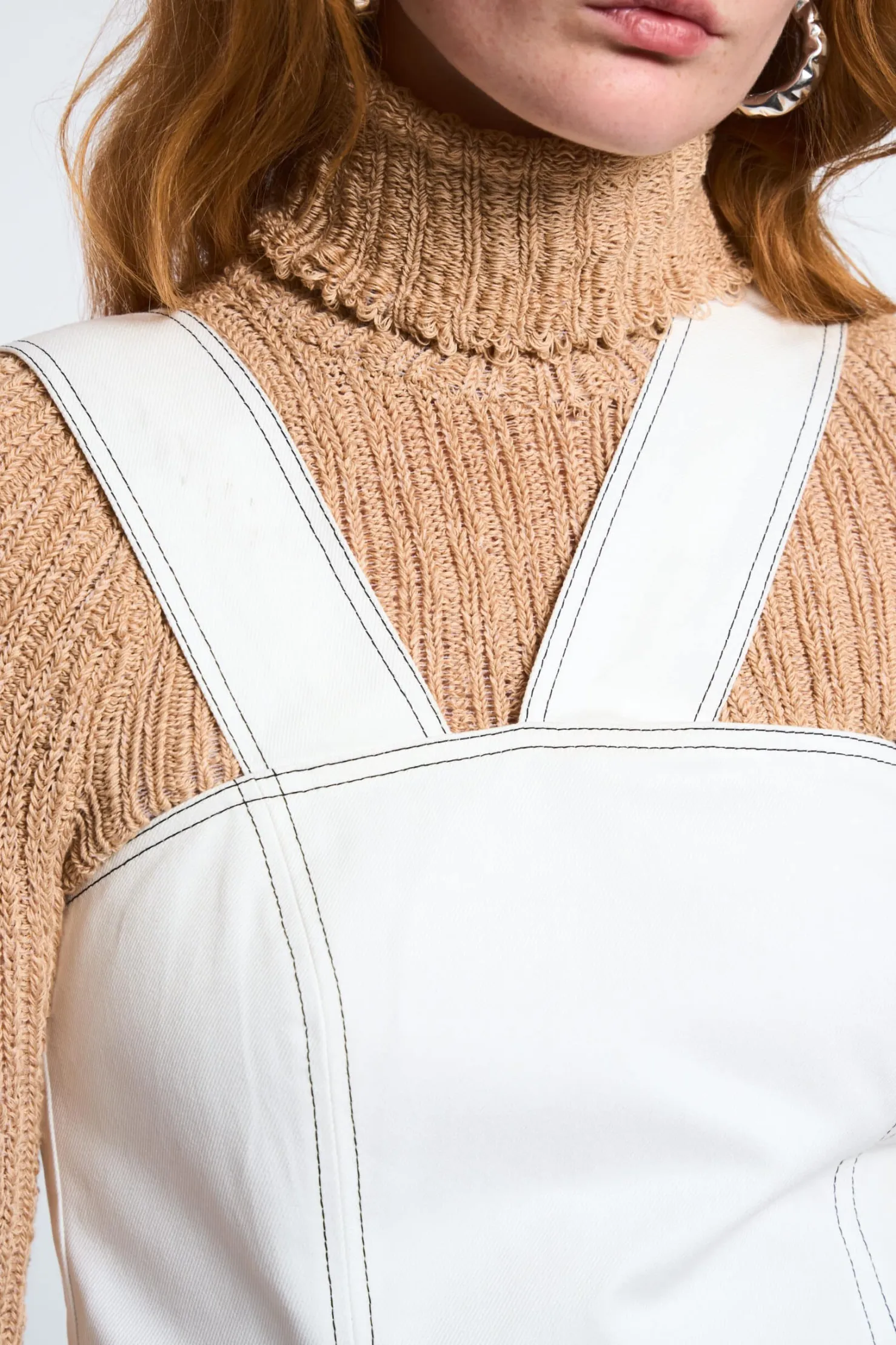 MaisonCléo Robes>LA POUPETTE DÉFILÉ LOOK 18 – Robe SOLENA boule en denim de coton blanc