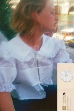 MaisonCléo Blouses>“Le Pack Midinette ” MAISONCLÉO x YOLAINE PARIS : Blouse Daphnee + baume Brioche + chouchou
