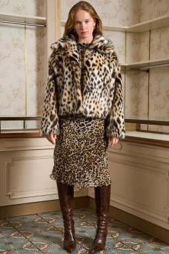 MaisonCléo Vestes / Manteaux>Manteau léopard en fausse fourrure LYSIE