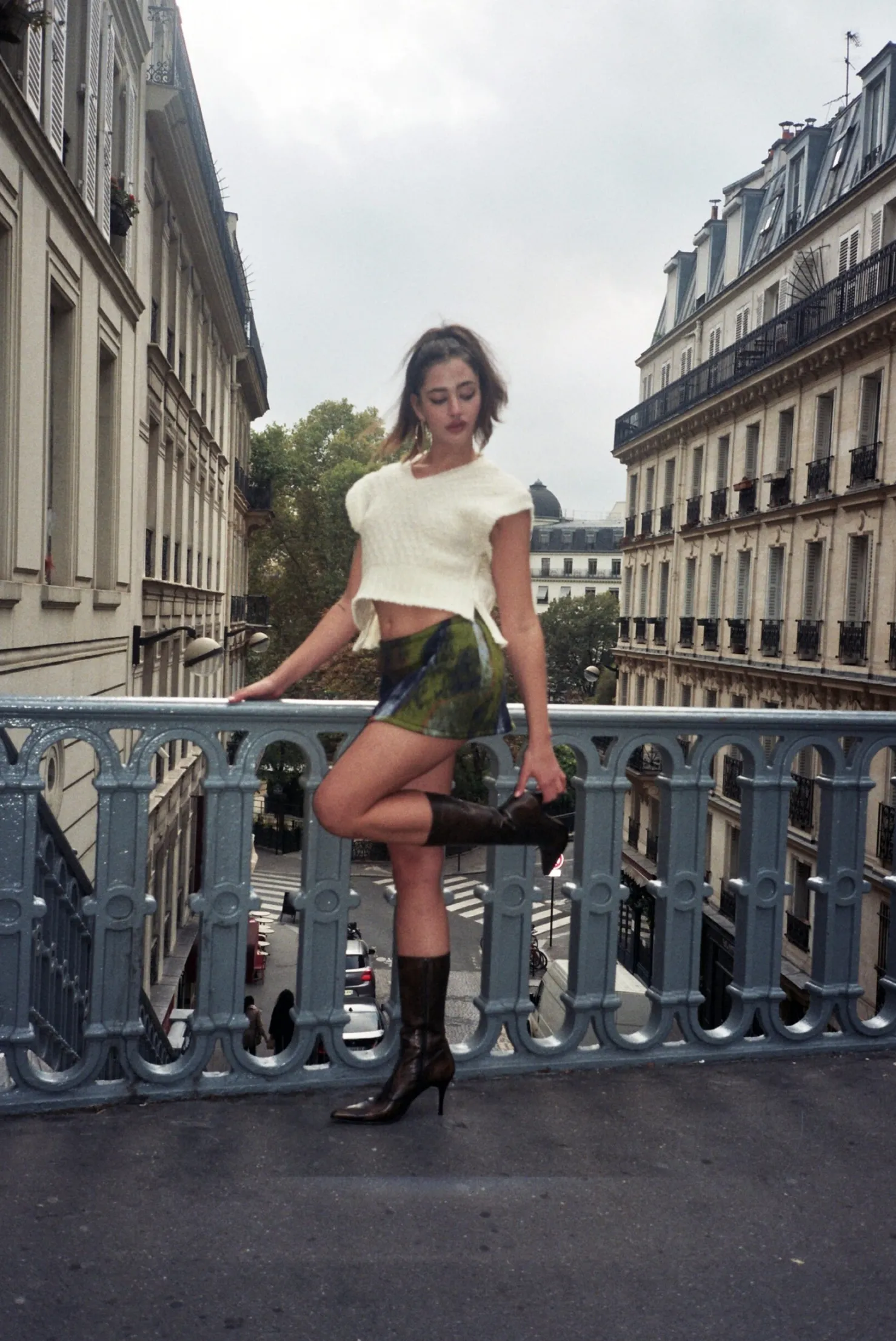 MaisonCléo Jupes>Mini jupe en laine imprimé psychédélique 90s PARIS