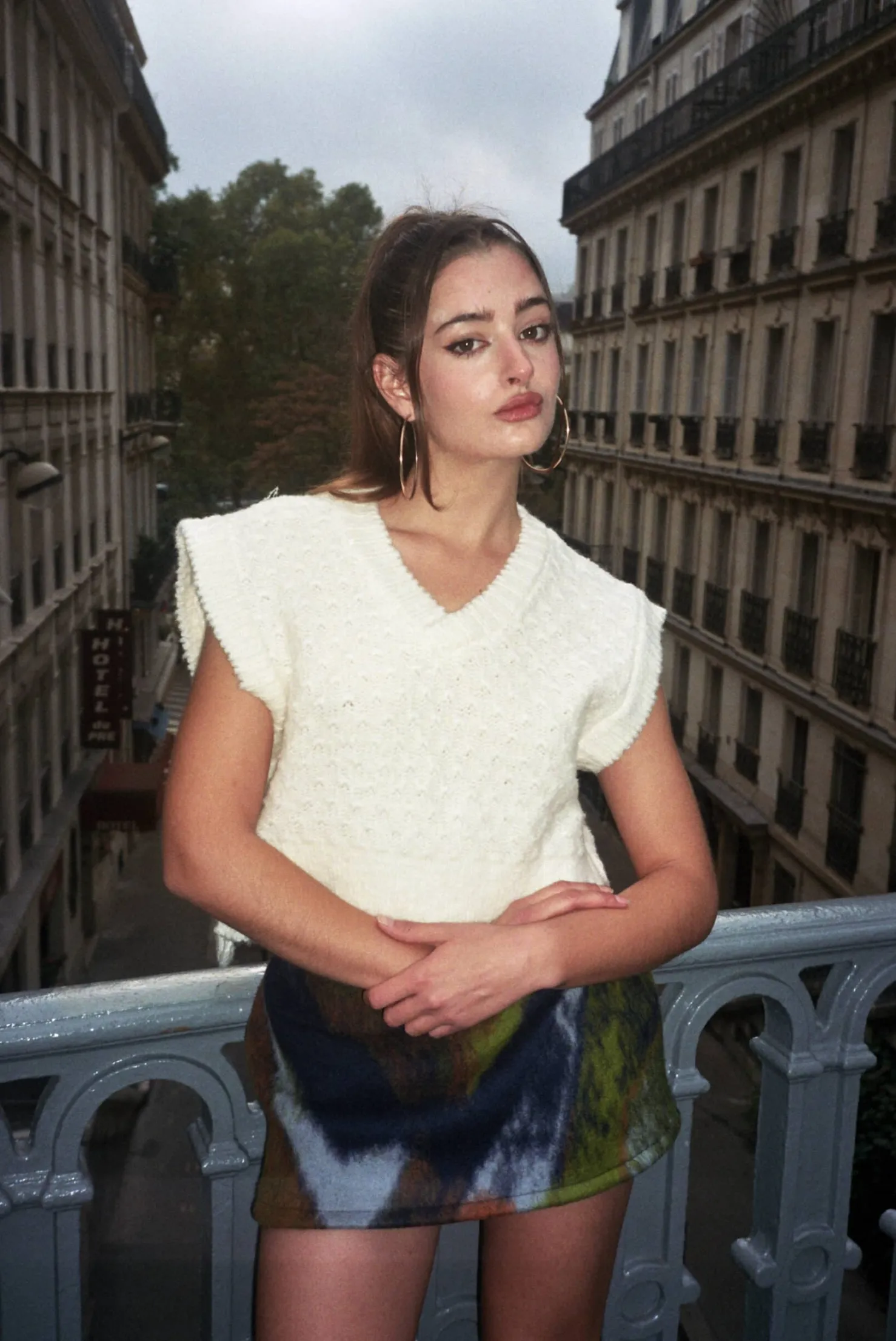 MaisonCléo Jupes>Mini jupe en laine imprimé psychédélique 90s PARIS