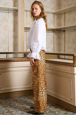 MaisonCléo Pantalons / Shorts>Pantalon large en léopard JANIS