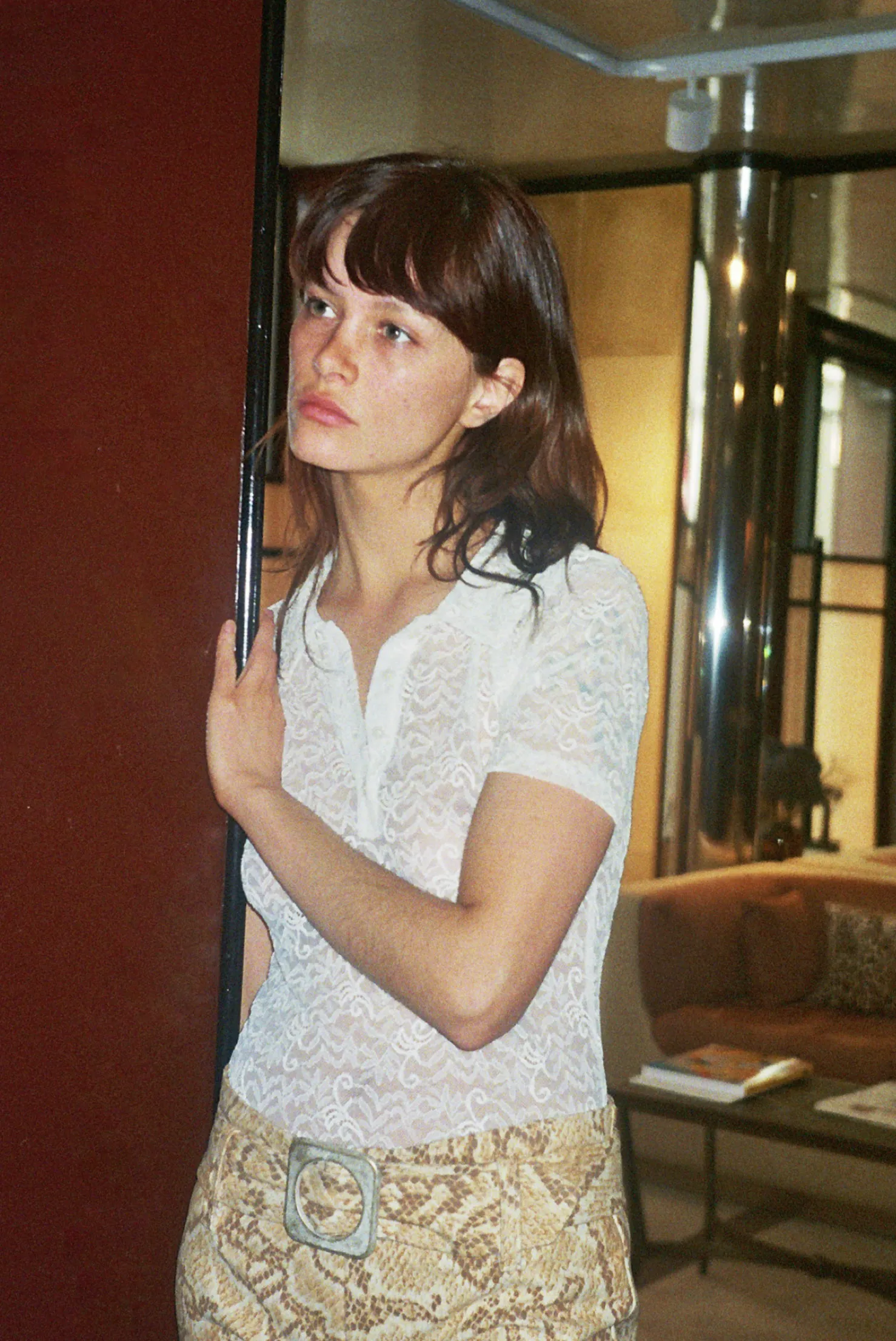 MaisonCléo Tops>Polo boutonné en dentelle blanc cassé Cléa