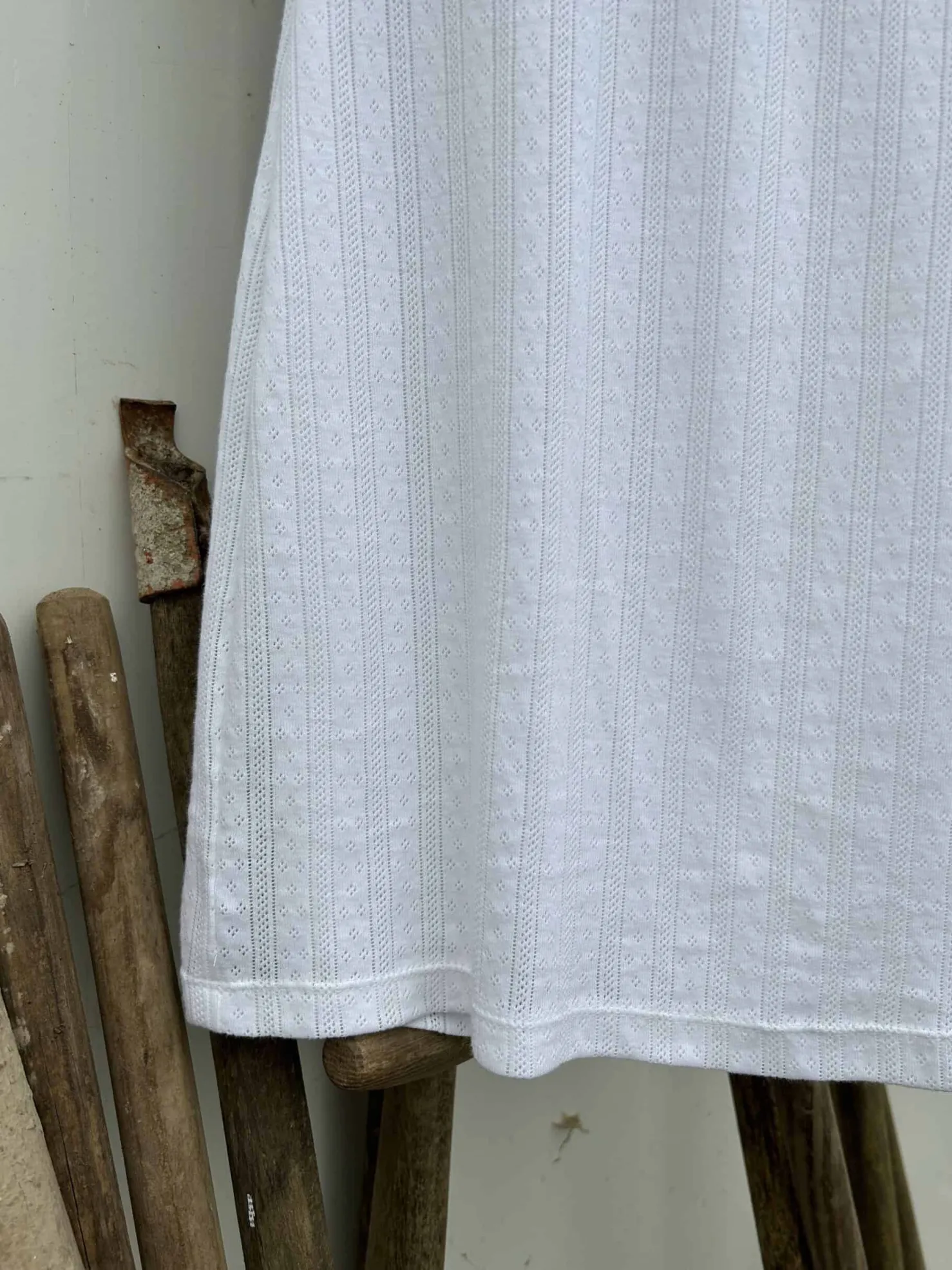 MaisonCléo Robes>Robe babydoll en jersey pointelle blanc