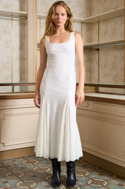 MaisonCléo Robes>Robe blanche en dentelle SANDY