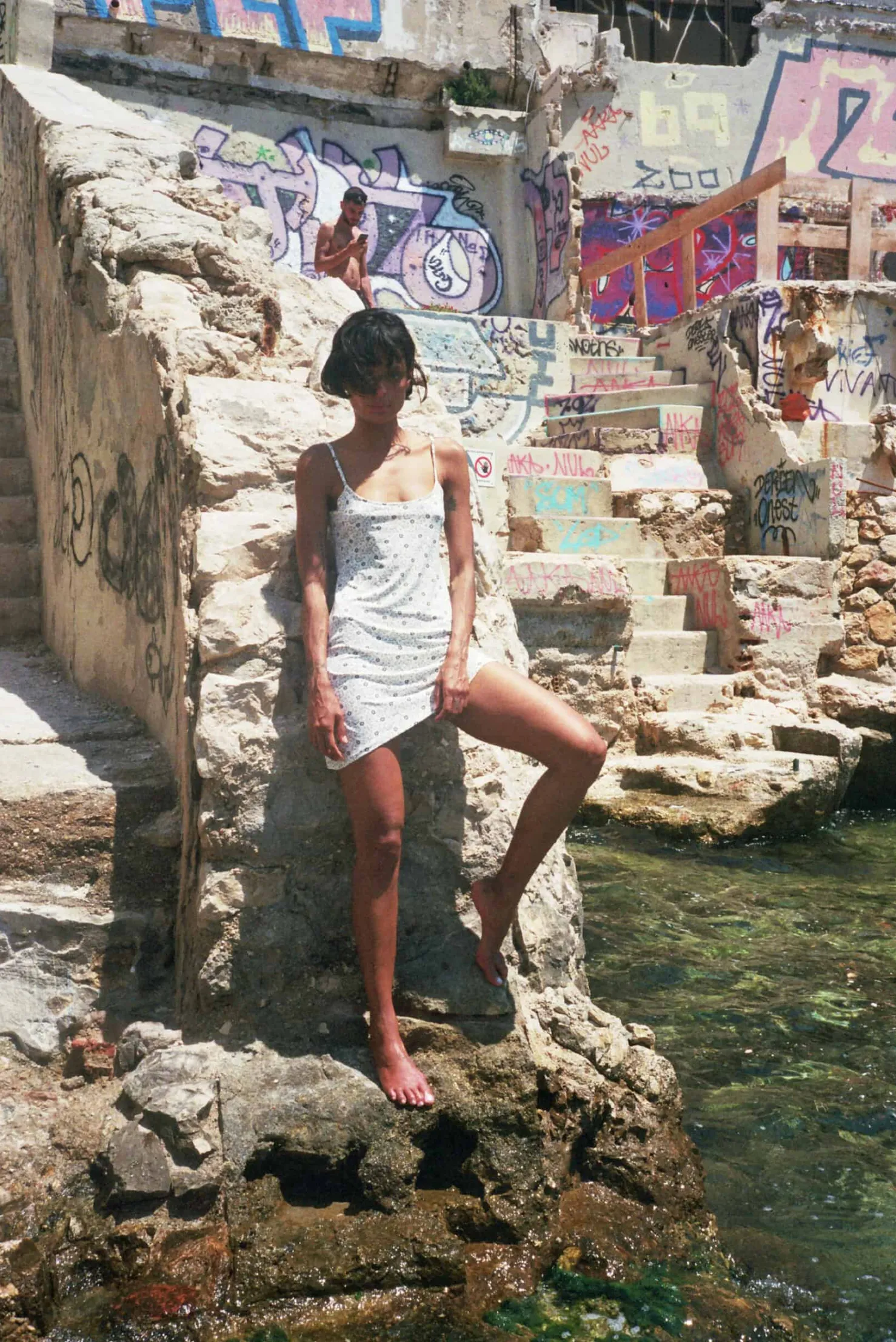 MaisonCléo Robes>Robe de plage à motif fleuri noir et blanc