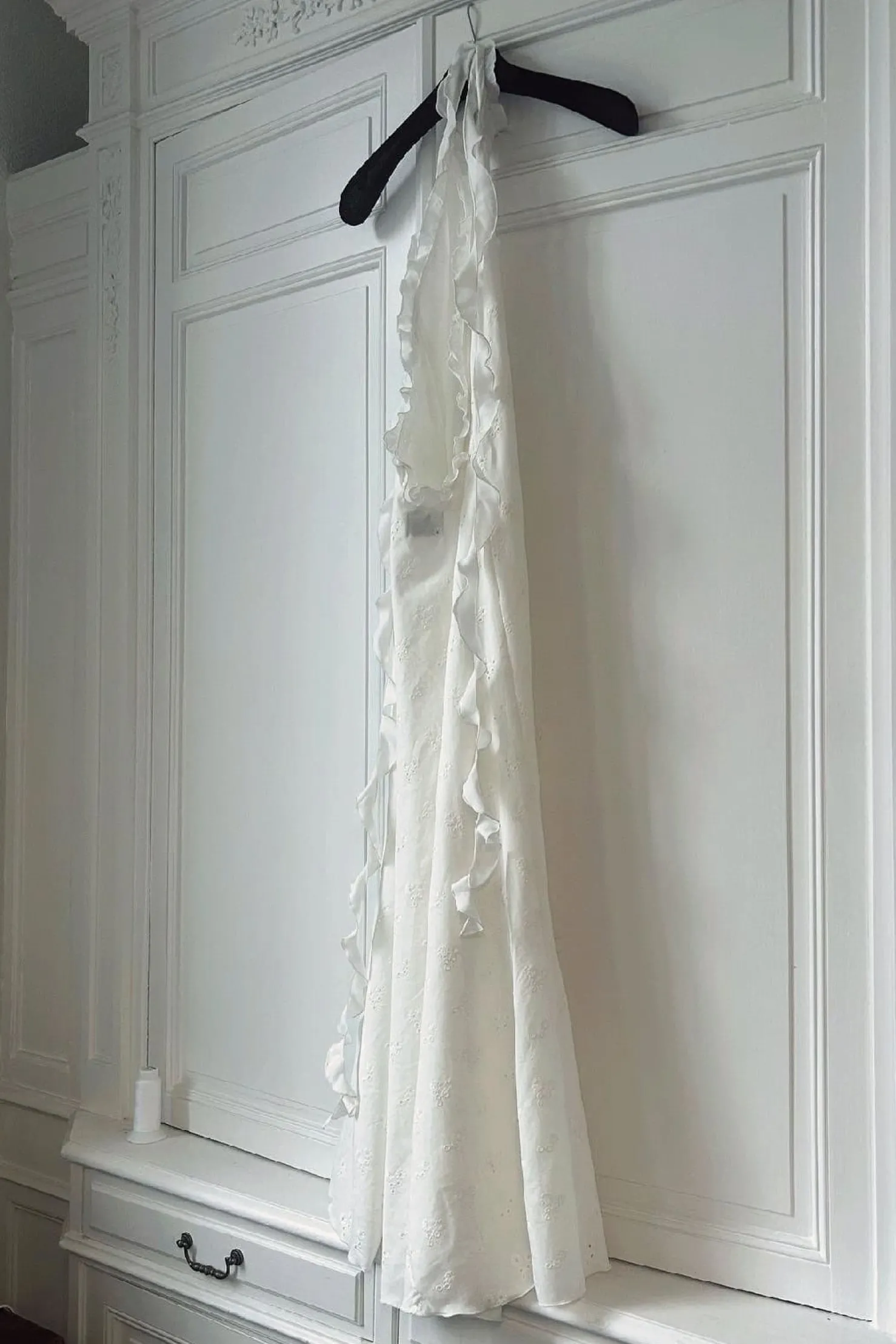 MaisonCléo Robes>Robe FELISA longue dos nu en coton fleuri avec volants