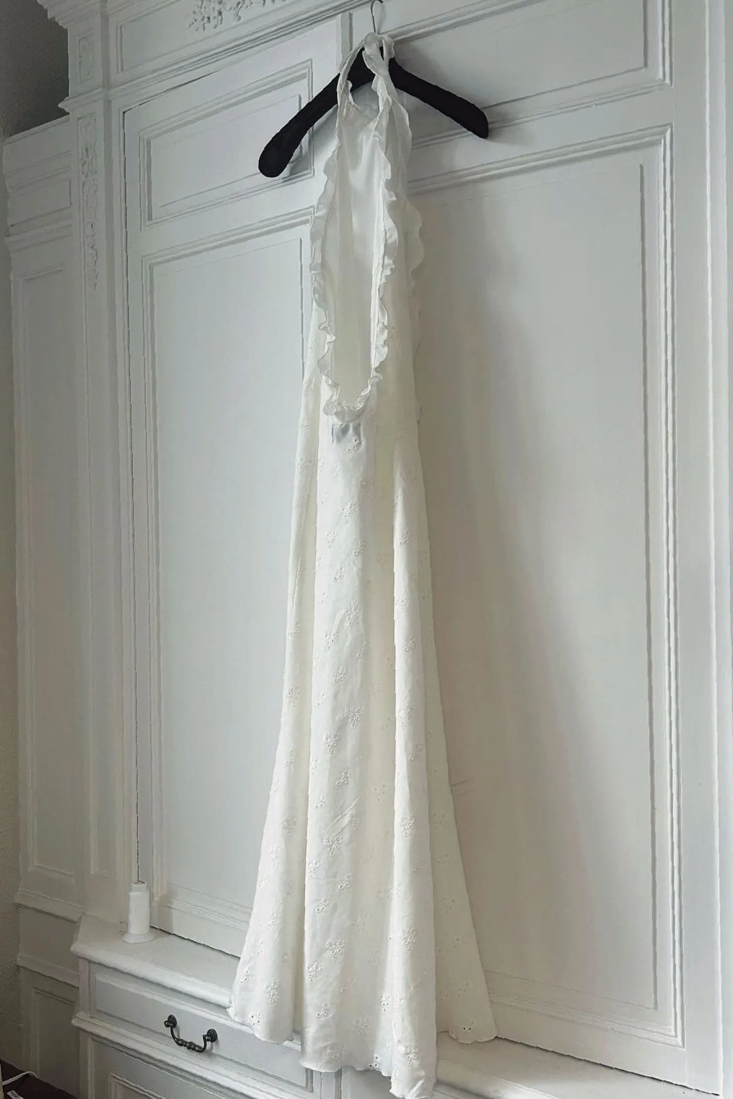 MaisonCléo Robes>Robe FELISA longue dos nu en coton fleuri avec volants