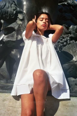 MaisonCléo Robes>Robe Janie babydoll en coton blanc