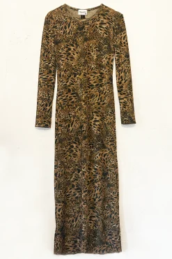 MaisonCléo Robes>Robe jersey leopard longue ADRIANA