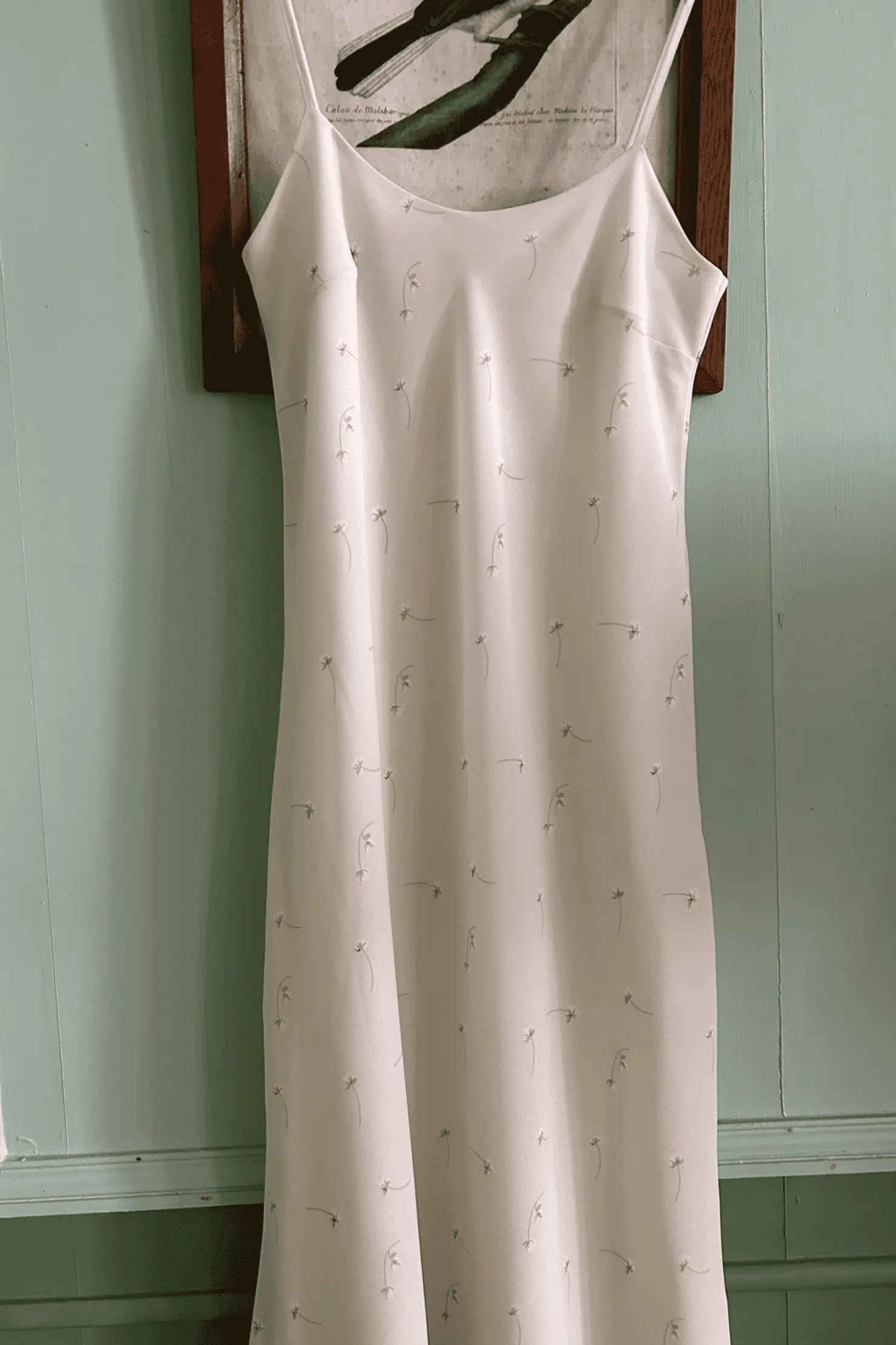 MaisonCléo Robes>Robe longue JIMENA en mousseline de soie fleurie beige