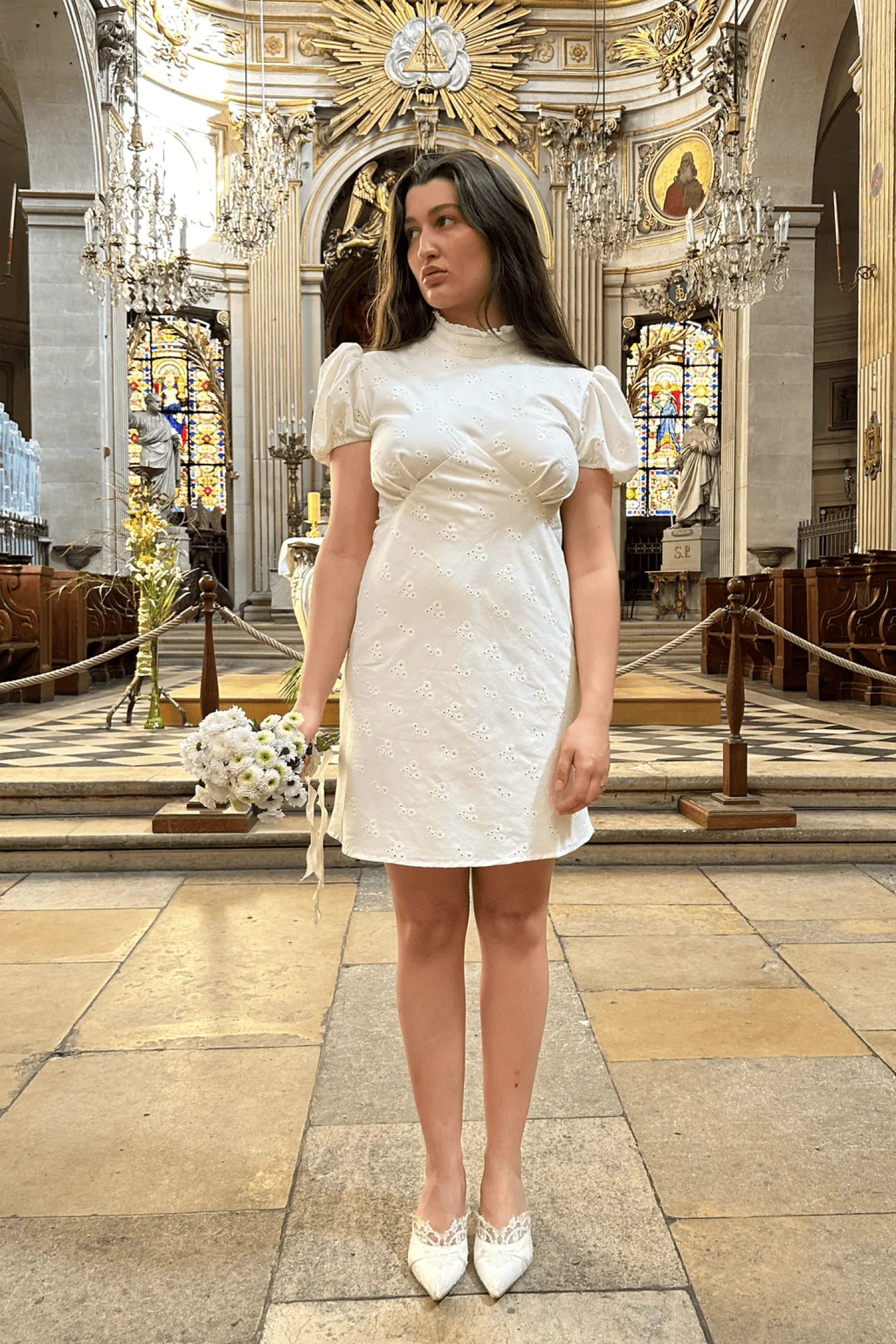 MaisonCléo Robes>Robe MORANE en coton de broderie anglaise fleurie