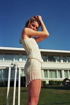 MaisonCléo Robes|Mailles>Robe tricotée en coton organique CHLOE