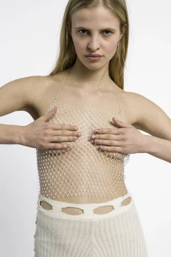 MaisonCléo Tops>RUNWAY LOOK 25 – Dos nu strass argentés sequins