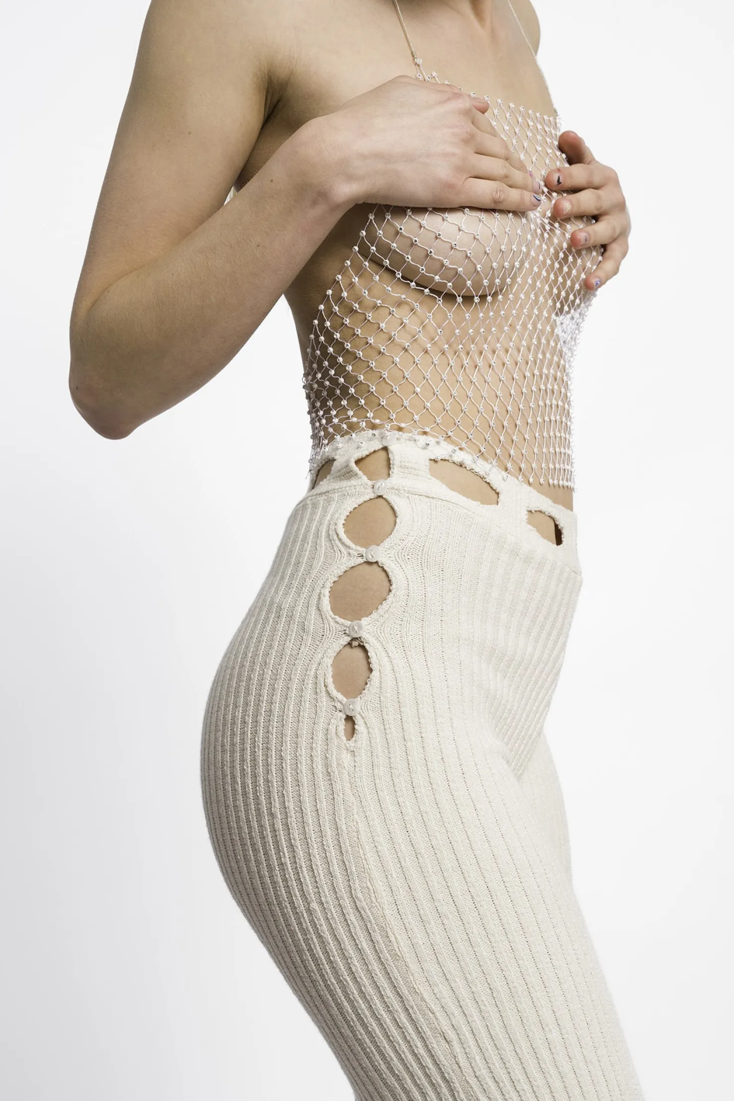 MaisonCléo Tops>RUNWAY LOOK 25 – Dos nu strass argentés sequins