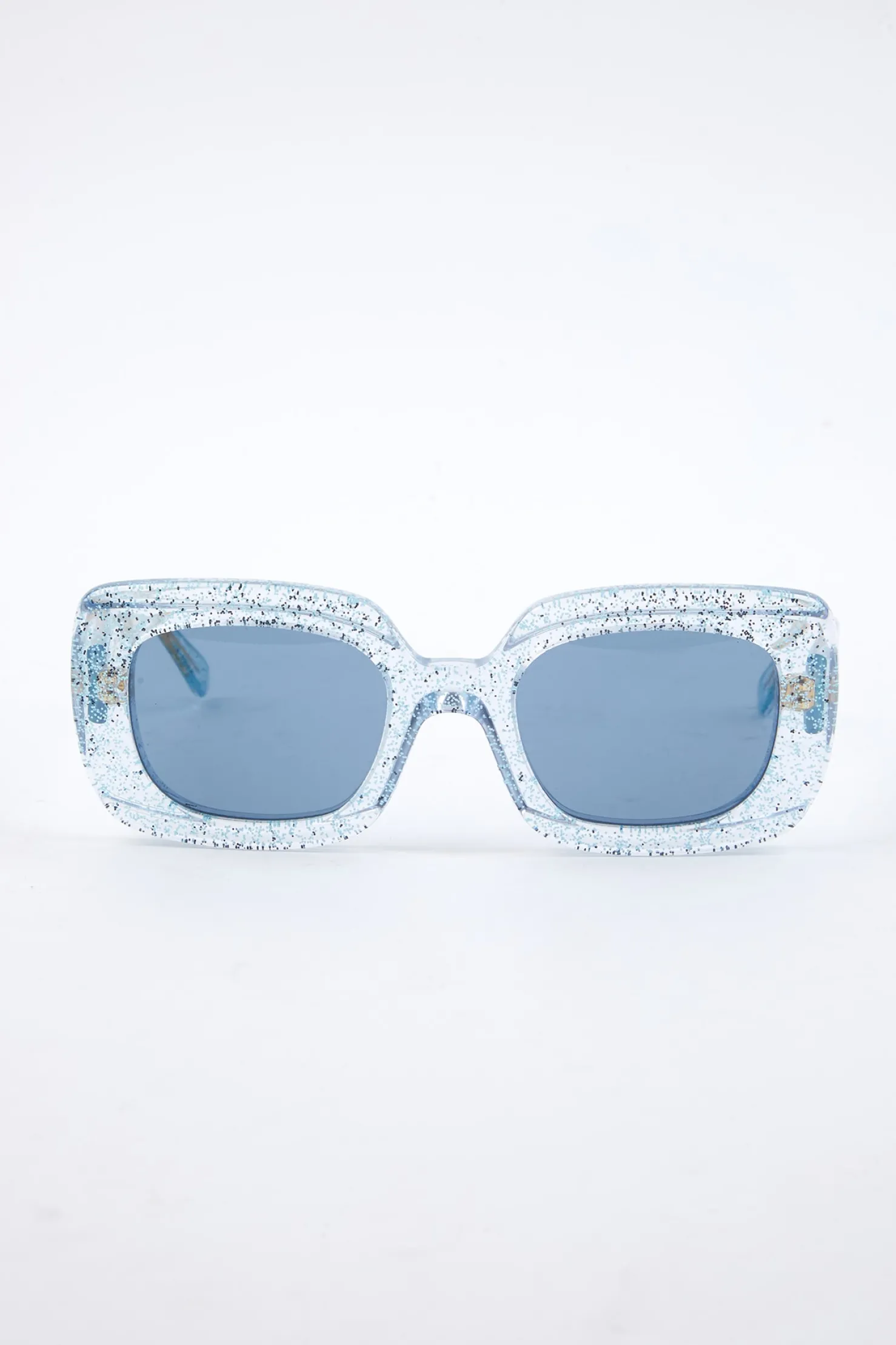 MaisonCléo Lunettes De Soleil>RUNWAY LOOK 35 – LUNETTES PAILLETTES BLEUES CLÉO X EMMANUELLE KHANH