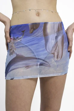 MaisonCléo Jupes|Maillot De Bain>RUNWAY LOOK 29 – Mini jupe dauphins et coquillages