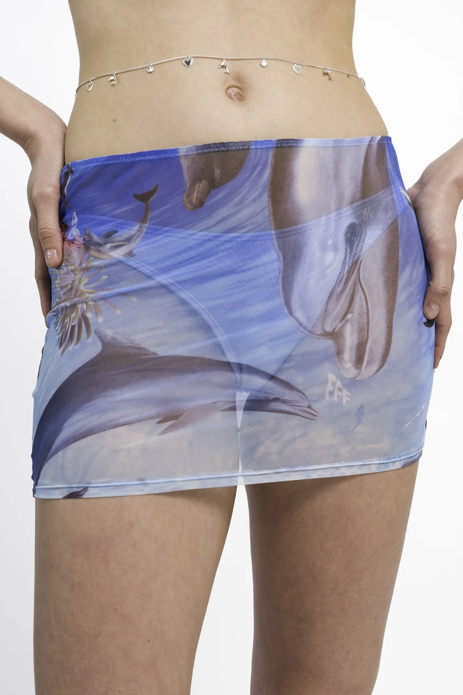 MaisonCléo Jupes|Maillot De Bain>RUNWAY LOOK 29 – Mini jupe dauphins et coquillages