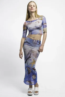 MaisonCléo Tops>RUNWAY LOOK 31 – Top col bateau en maille dauphins et coquillages