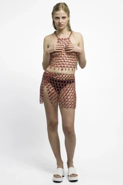 MaisonCléo Tops>RUNWAY LOOK 24 – Top dos nu exclusif en crystal rose