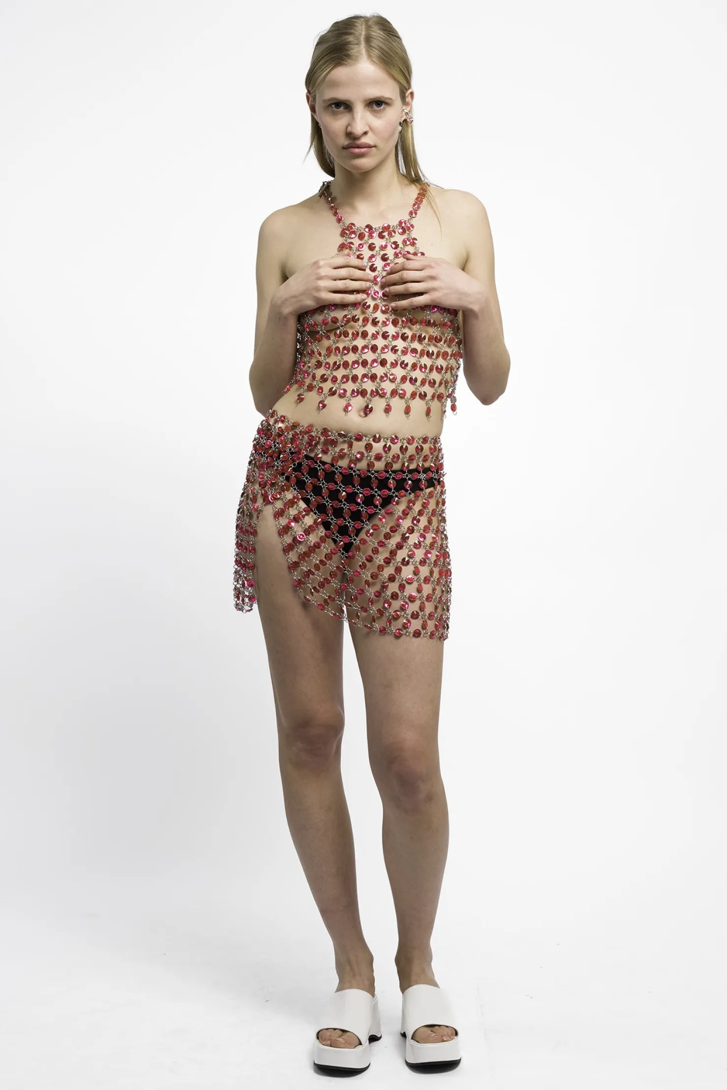 MaisonCléo Tops>RUNWAY LOOK 24 – Top dos nu exclusif en crystal rose