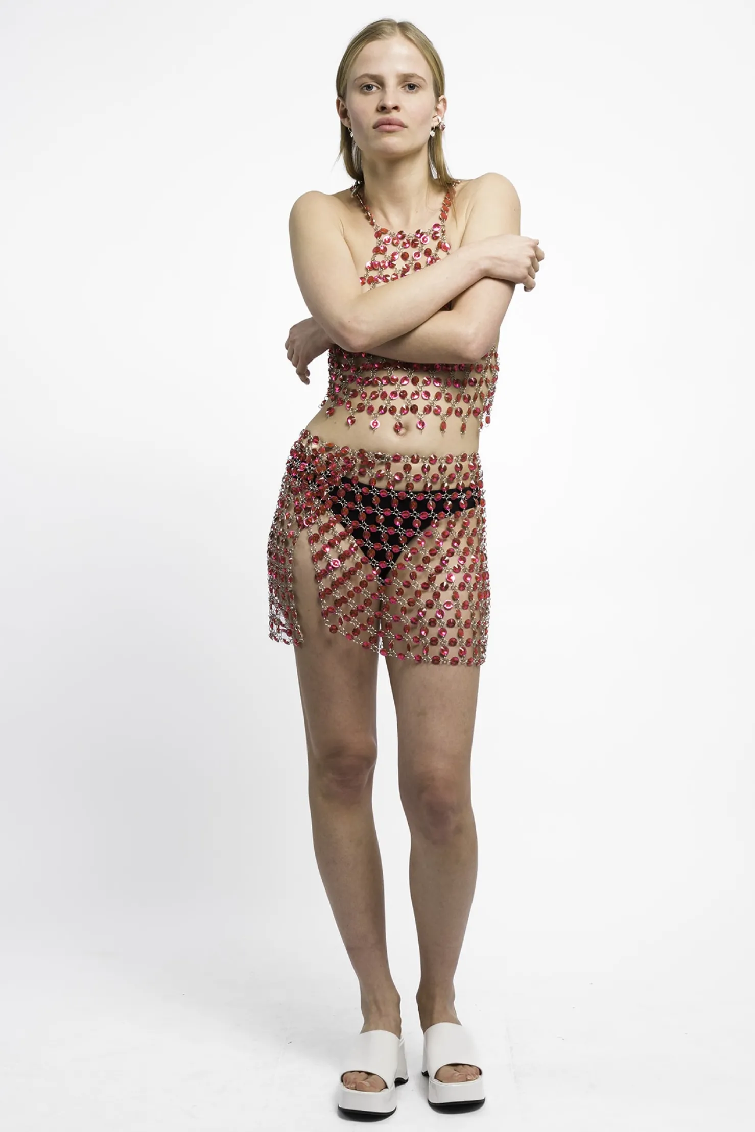 MaisonCléo Tops>RUNWAY LOOK 24 – Top dos nu exclusif en crystal rose