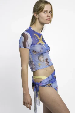 MaisonCléo Tops>RUNWAY LOOK 12 – T-shirt en maille dauphins et coquillages